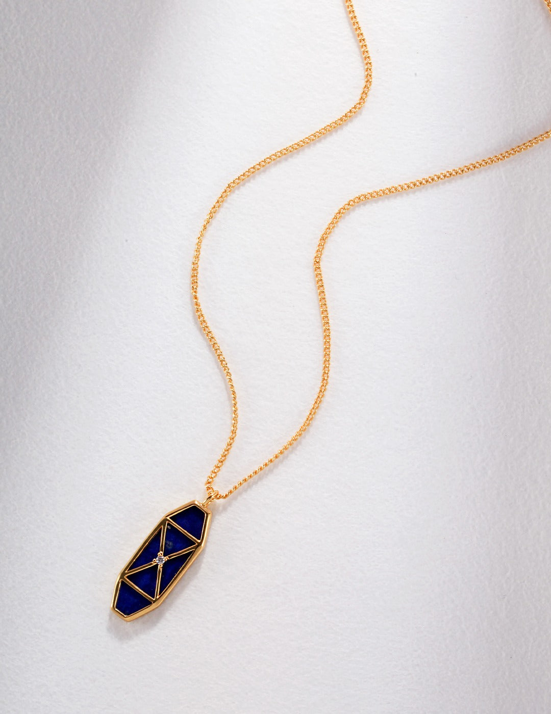 Hourglass Pendant Lapis Lazuli Necklace