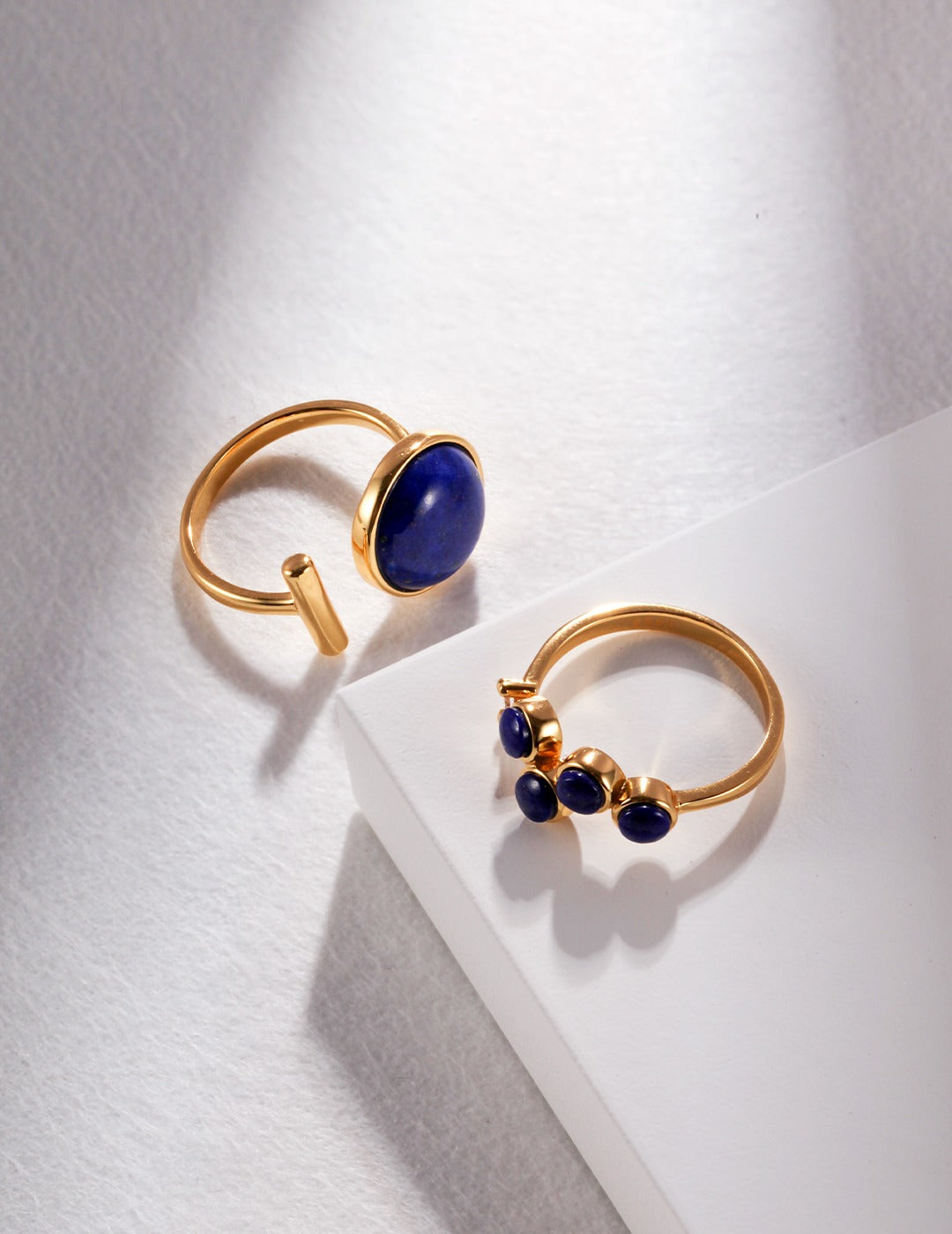 Gold Tear Drop Lapis Lazuli Ring